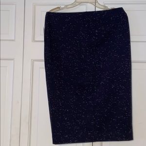 Blue and white specked skirt
